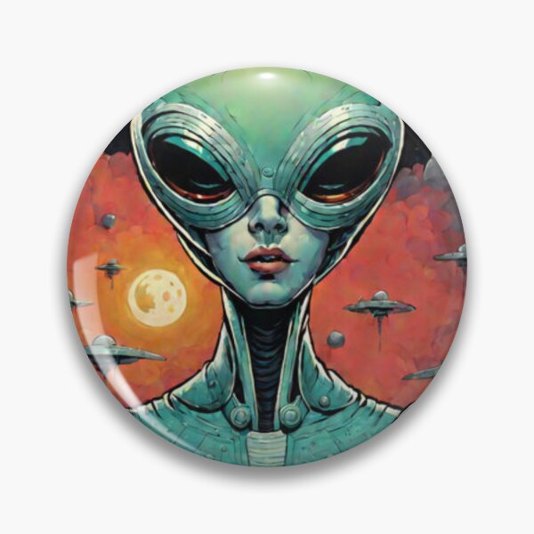 Item preview, Retro Space Alien Woman Art  designed and sold by Planetporridge.