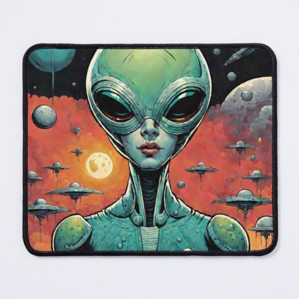 Item preview, Retro Space Alien Woman Art  designed and sold by Planetporridge.