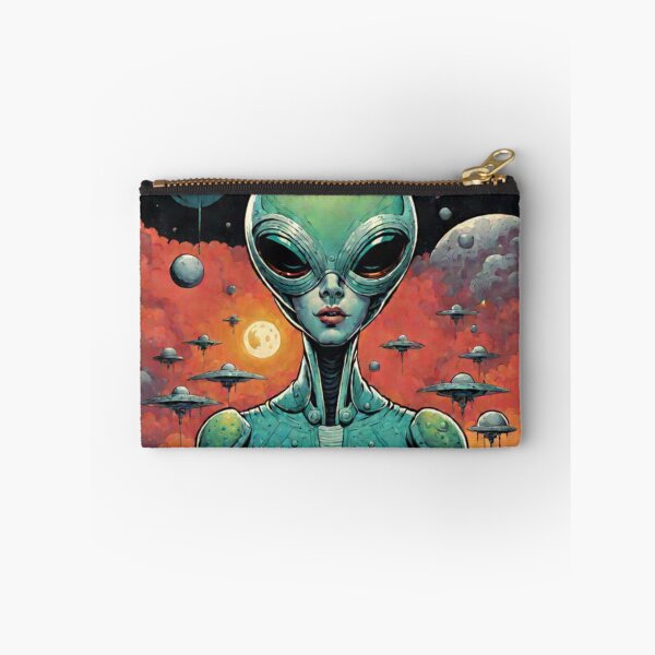 Item preview, Retro Space Alien Woman Art  designed and sold by Planetporridge.