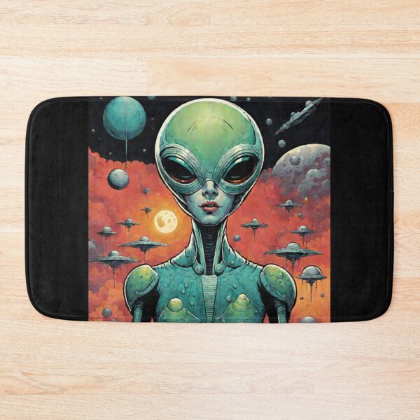 Item preview, Retro Space Alien Woman Art  designed and sold by Planetporridge.
