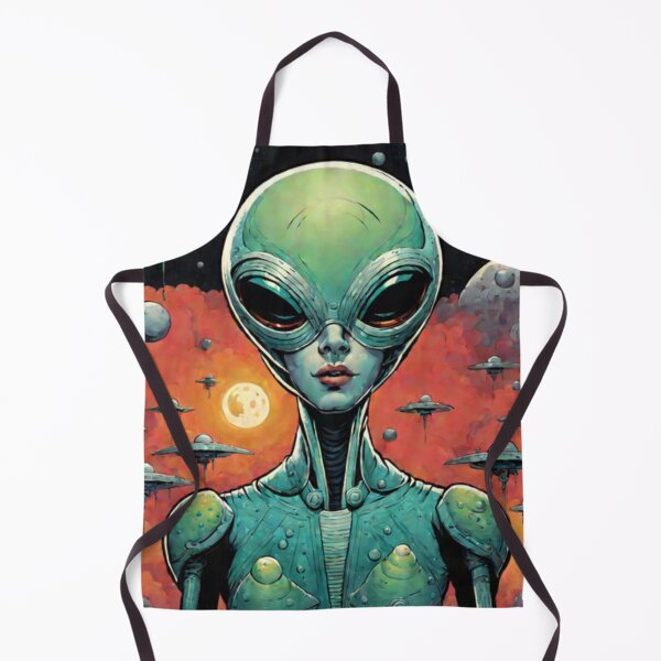 Item preview, Retro Space Alien Woman Art  designed and sold by Planetporridge.
