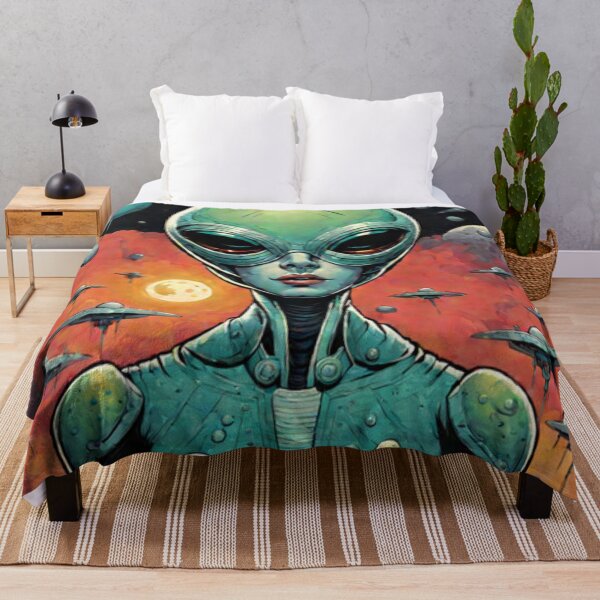 Item preview, Retro Space Alien Woman Art  designed and sold by Planetporridge.