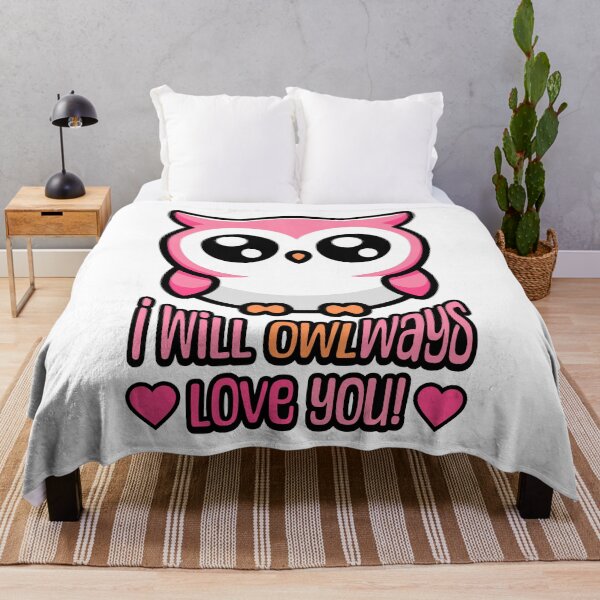 Item preview, I Will Owlways Love You! Cute Pink Owl Pun designed and sold by PMCreative.