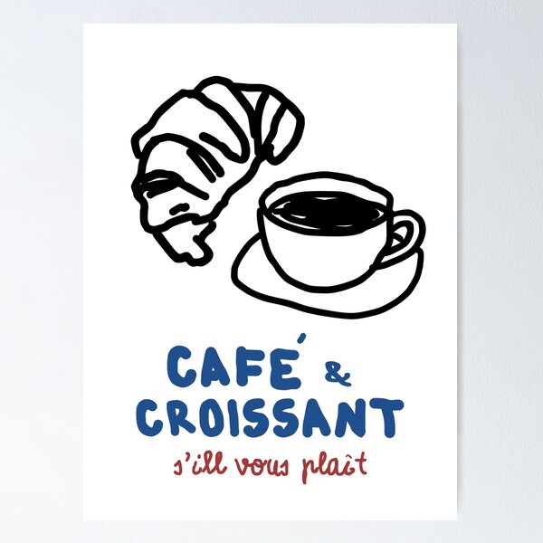 Item preview, Croissant Cafe Art Print designed and sold by BalaclavaDgt.