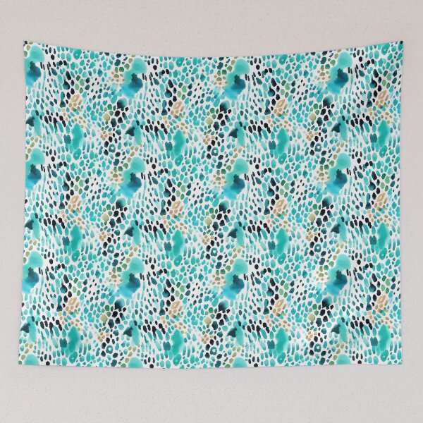 Item preview, Watercolour blue leopard stains pattern designed and sold by 1enchik.