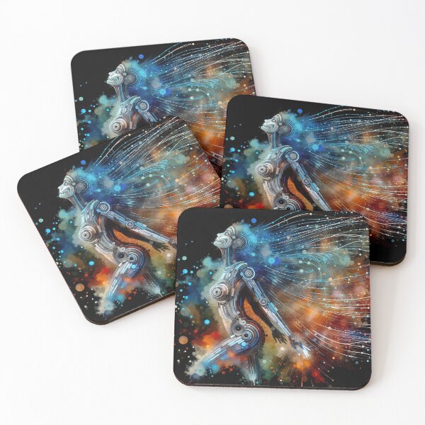 Item preview, futuristic woman walk on colorful elements  designed and sold by Creative88Art.
