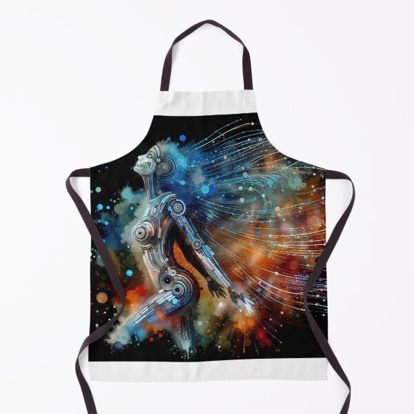 Item preview, futuristic woman walk on colorful elements designed and sold by Creative88Art.