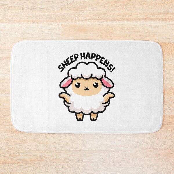 Item preview, Sheep Happens! Cute Sheep Pun designed and sold by PMCreative.