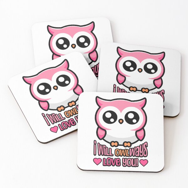 Item preview, I Will Owlways Love You! Cute Pink Owl Pun designed and sold by PMCreative.
