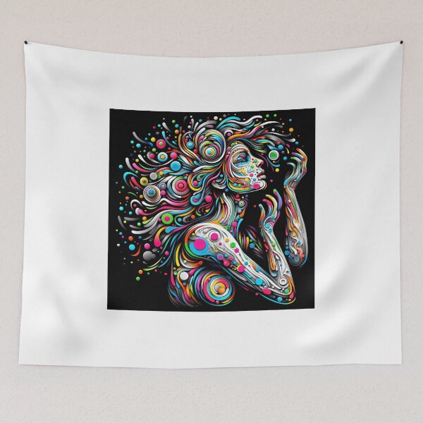 Item preview, Color liquid female design portrait designed and sold by Creative88Art.