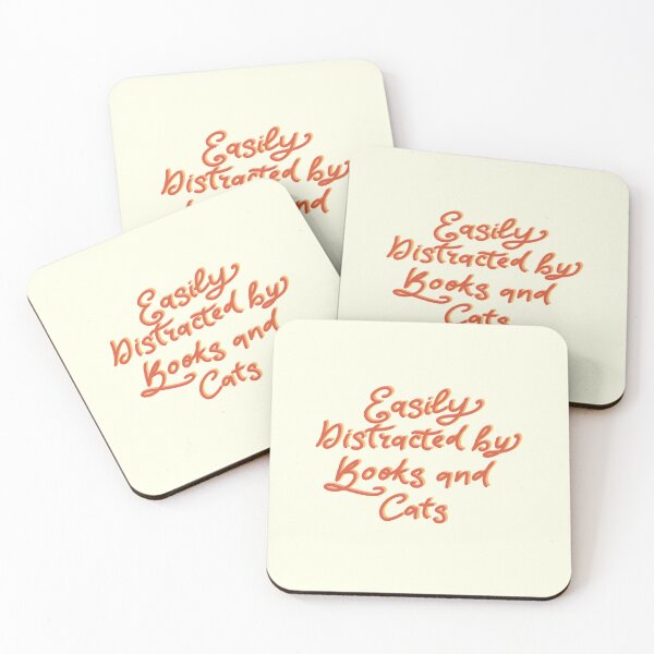 Item preview, Easily distracted by books and cats designed and sold by pinkyfish1010.