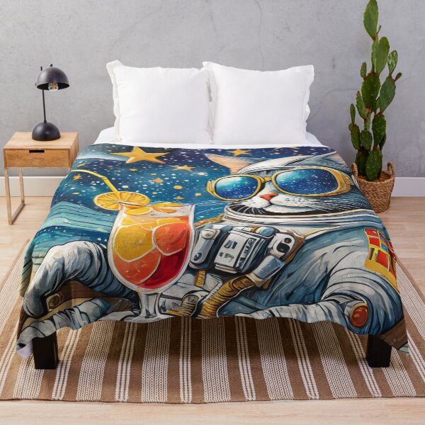 Item preview, cat astronaut drinks a cocktail on the moon designed and sold by m-litomirskaya.