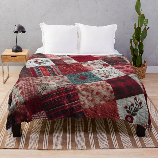 Item preview, Radiant Red Patchwork Pattern designed and sold by daruneenok.