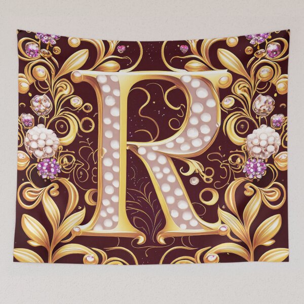 Item preview, Ornamental floral letter R designed and sold by Clara Fruggeri.