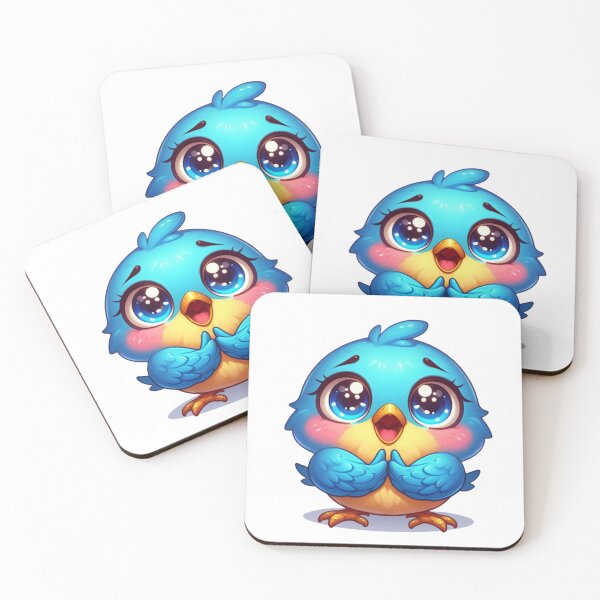 Item preview, Kawaii Cute Bird Sticker Emotional Bird Chibi Bird Design  designed and sold by Saffia Publishing House.