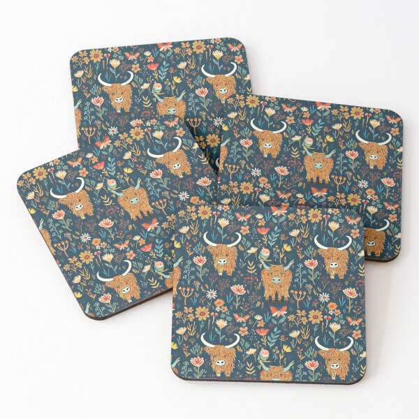 Item preview, Charming Highland Cows & Wildflowers Design designed and sold by Blinkwater Designs.