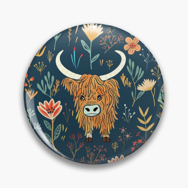 Item preview, Charming Highland Cows & Wildflowers Design designed and sold by CreativeGarage.