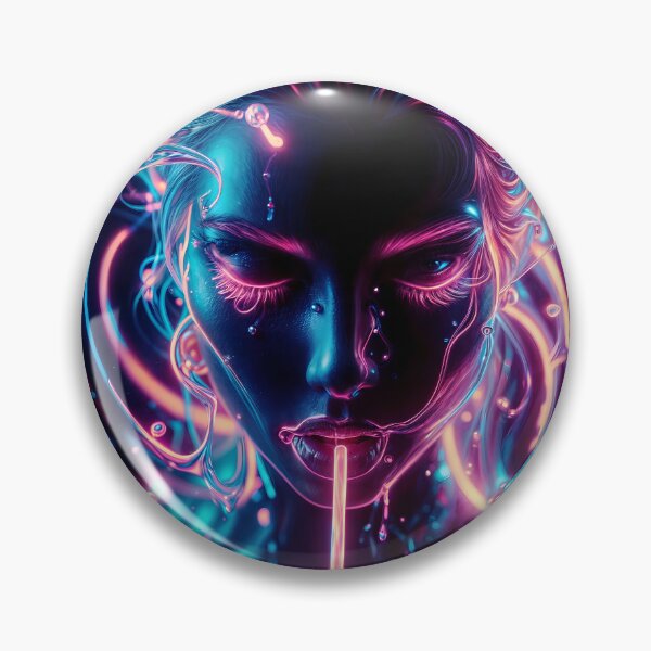 Item preview, neon woman drink design drops portrait designed and sold by Creative88Art.