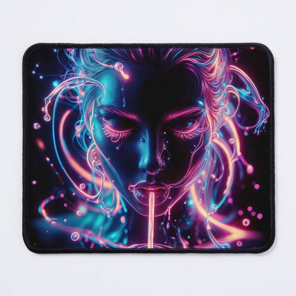 Item preview, neon woman drink design drops portrait designed and sold by Creative88Art.