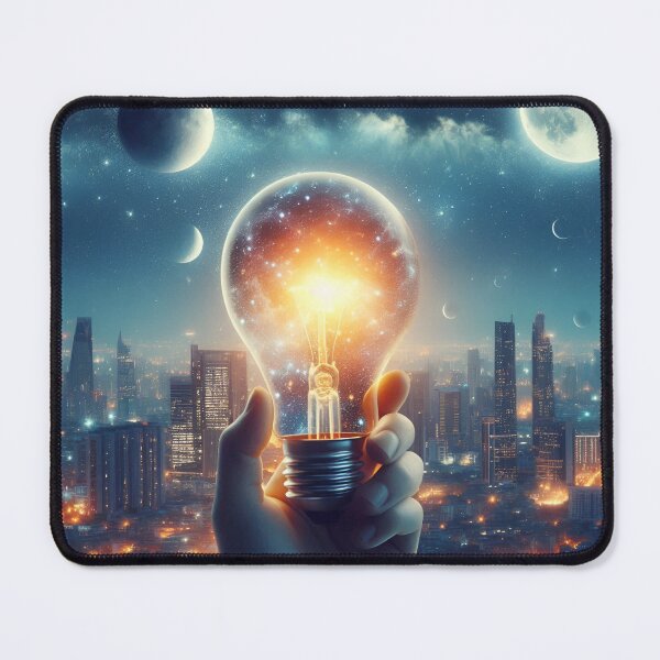 Item preview, Glowing Light Bulb with Night Sky and Milky Way designed and sold by daruneenok.