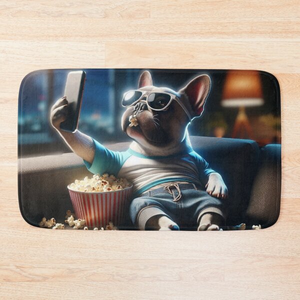 Item preview, French Bulldog Celebrity Taking a Selfie while Chilling at Home designed and sold by TheDogOnIt.