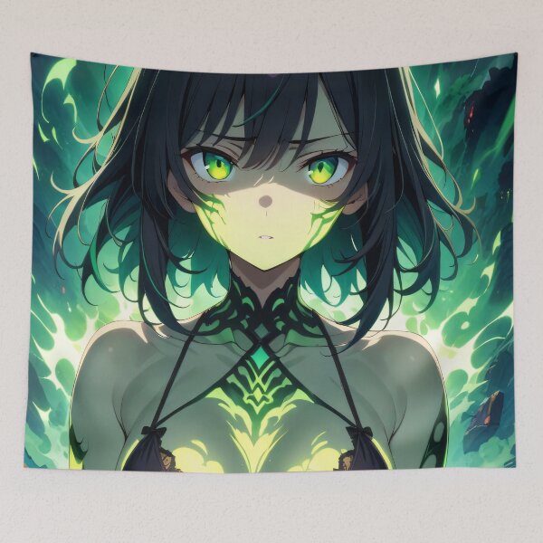 Item preview, Electric Green Anime Superhero Girl designed and sold by ByteyCreatives.
