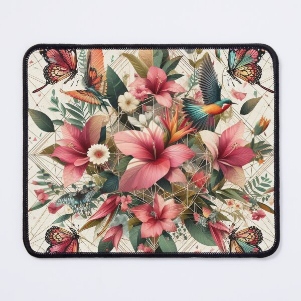 Item preview, Floral Butterflies geometric abstract art  designed and sold by ZulryLifestyles.