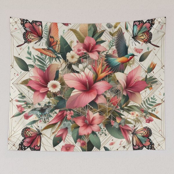 Item preview, Floral Butterflies geometric abstract art  designed and sold by ZulryLifestyles.