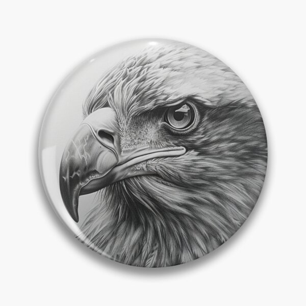 Item preview, Pencil drawn Bald Eagle High Quality Black and White Design designed and sold by Pencil-Art.