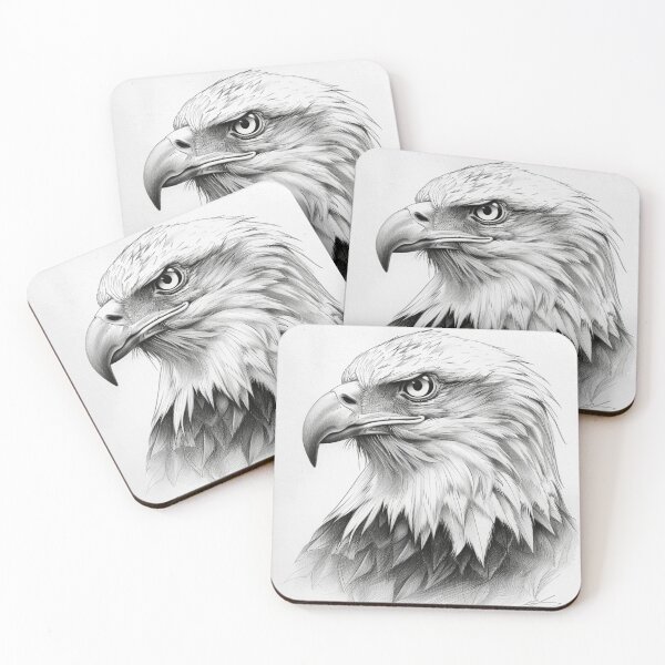Item preview, Pencil drawn Bald Eagle High Quality Black and White Design designed and sold by Pencil-Art.