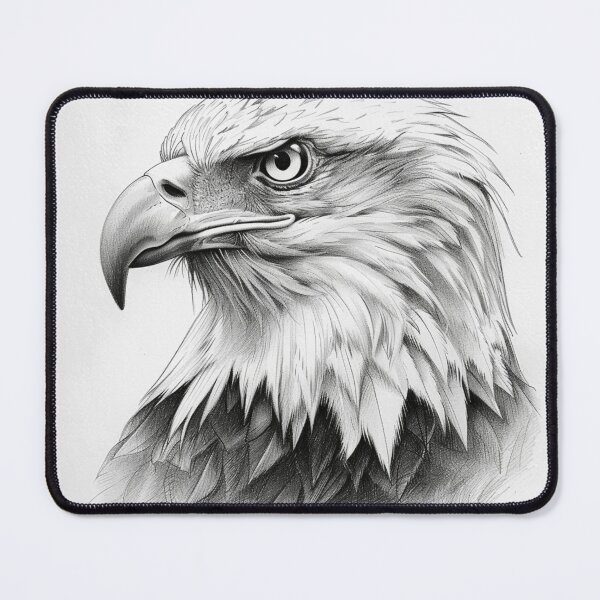 Item preview, Pencil drawn Bald Eagle High Quality Black and White Design designed and sold by Pencil-Art.