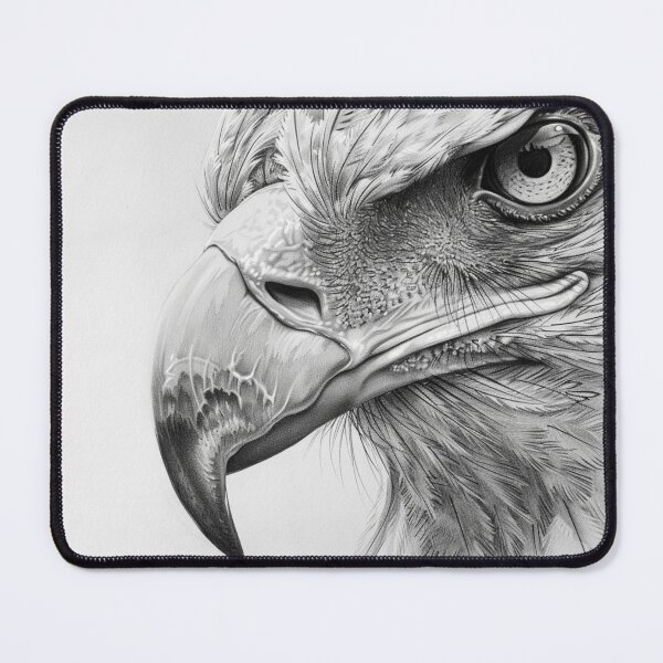 Item preview, Pencil drawn Bald Eagle High Quality Black and White Design designed and sold by Pencil-Art.