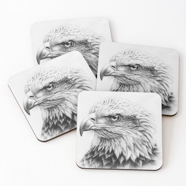 Item preview, Pencil drawn Bald Eagle High Quality Black and White Design designed and sold by Pencil-Art.