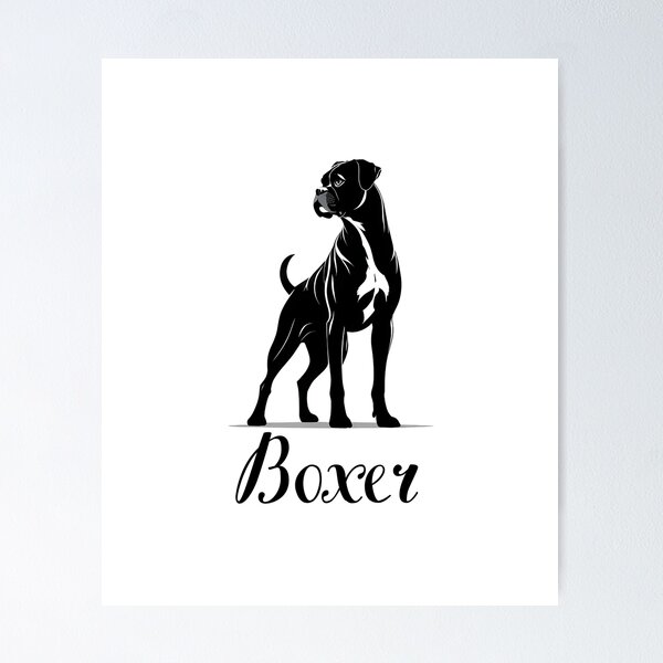 Item preview, Minimalist Boxer Dog Silhouette Design designed and sold by andasanc14.