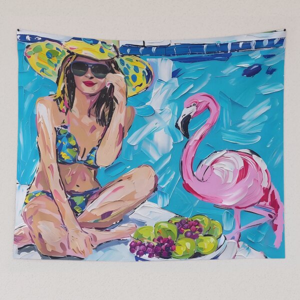 Item preview, Summer and Pink Flamingo designed and sold by SophieClimaArt.