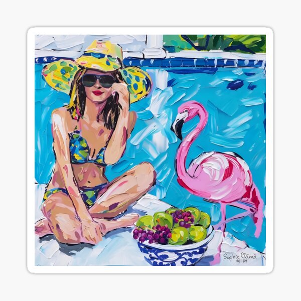 Item preview, Summer and Pink Flamingo designed and sold by SophieClimaArt.