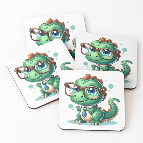 Item preview, Dapper Dino: A Cute T-Rex with Glasses designed and sold by daruneenok.