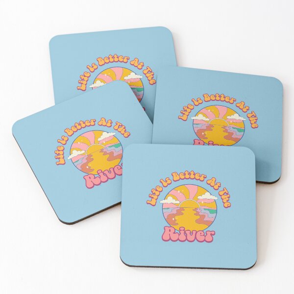 Item preview, Life is better at the river, a design for nature lover Retro Design designed and sold by ThreadmyCanvas.