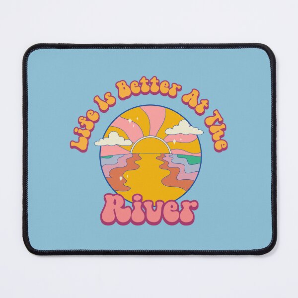 Item preview, Life is better at the river, a design for nature lover Retro Design designed and sold by ThreadmyCanvas.