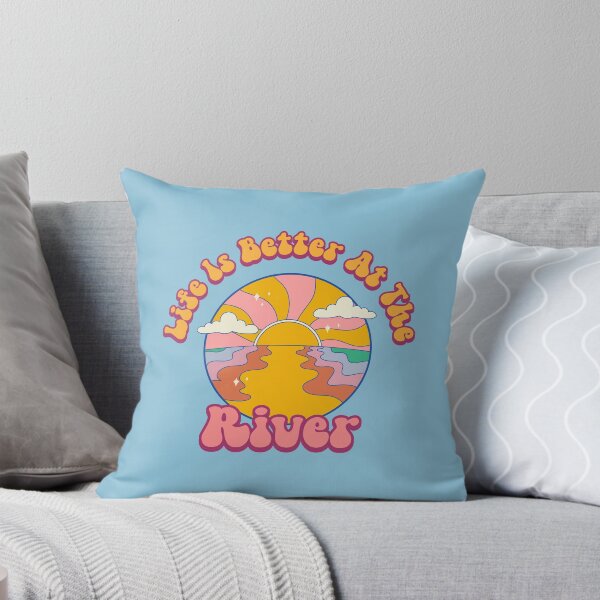 Item preview, Life is better at the river, a design for nature lover Retro Design designed and sold by ThreadmyCanvas.