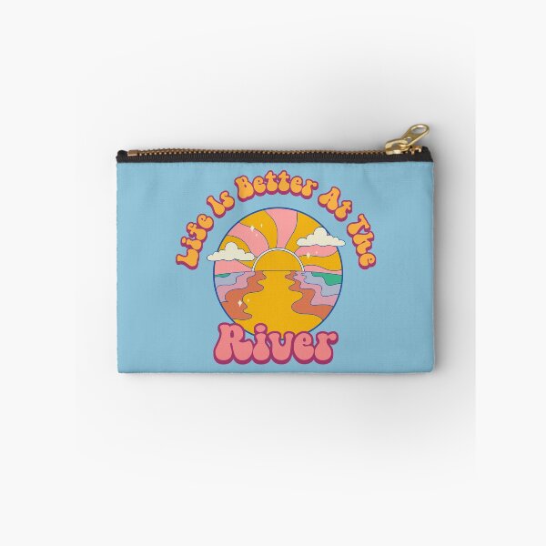 Item preview, Life is better at the river, a design for nature lover Retro Design designed and sold by ThreadmyCanvas.