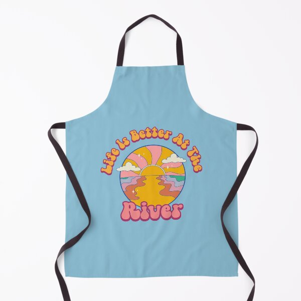 Item preview, Life is better at the river, a design for nature lover Retro Design designed and sold by ThreadmyCanvas.