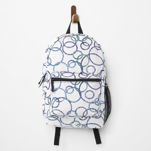 Item preview, Blue violet green rings pattern white background designed and sold by AriLady.