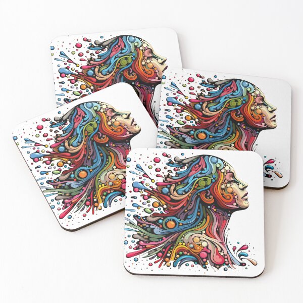 Item preview, digital portrait,liquid woman,isolated,color drops designed and sold by Creative88Art.