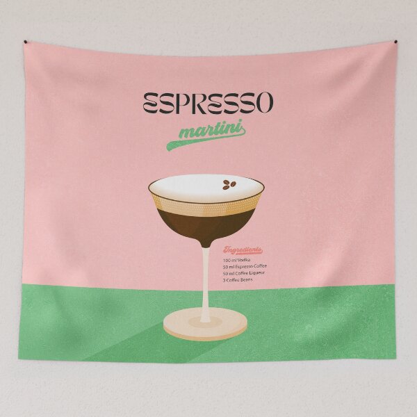 Item preview, Retro Espresso Martini - Italian Cocktail pink green designed and sold by Dominiquevari.