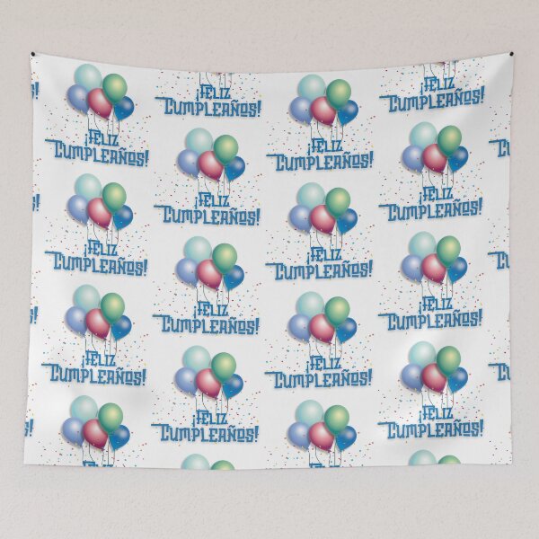 Item preview, Happy Birthday! Design with colorful balloons and blue letters designed and sold by FreeSoulLab.