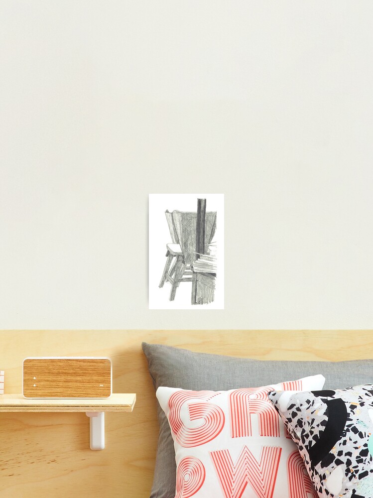 Thumbnail 1 of 3, Photographic Print, Rec Room Chairs 1: pencil drawing. designed and sold by Dustwood-Media.