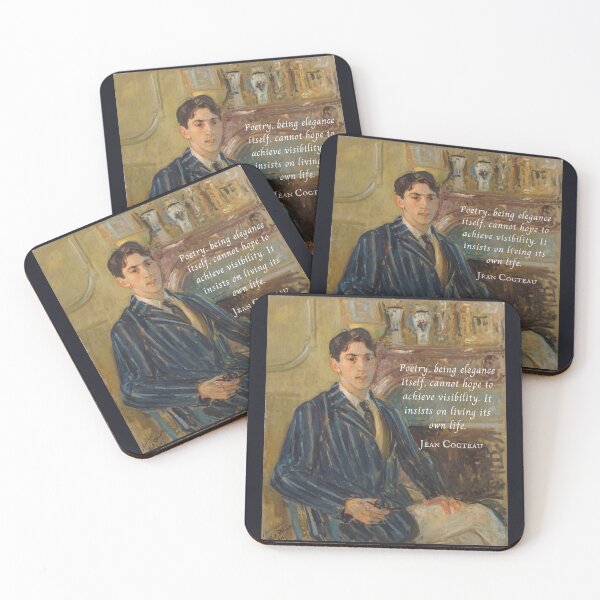 Item preview, Jean Cocteau quote: Poetry, being elegance itself, cannot hope to achieve visibility. It insists on living its own life. designed and sold by artbleed.