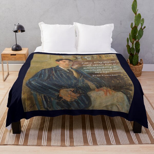 Item preview, Jean Cocteau quote: Poetry, being elegance itself, cannot hope to achieve visibility. It insists on living its own life. designed and sold by artbleed.