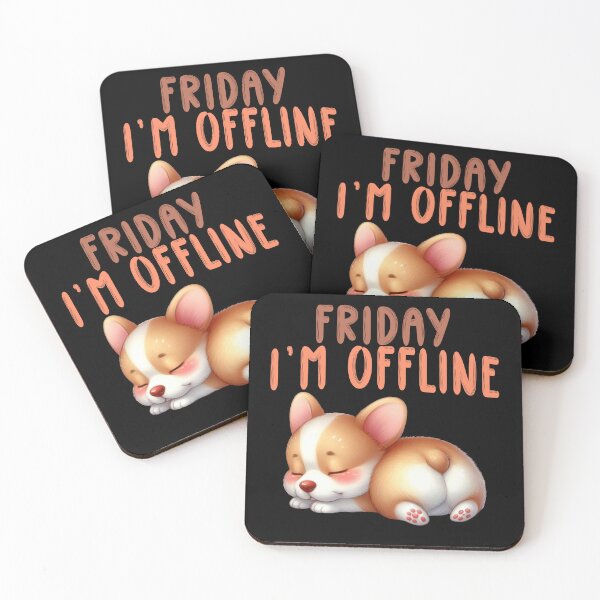 Item preview,  Sleeping corgi lazy day- Friday I'm offline designed and sold by DegraDesign.